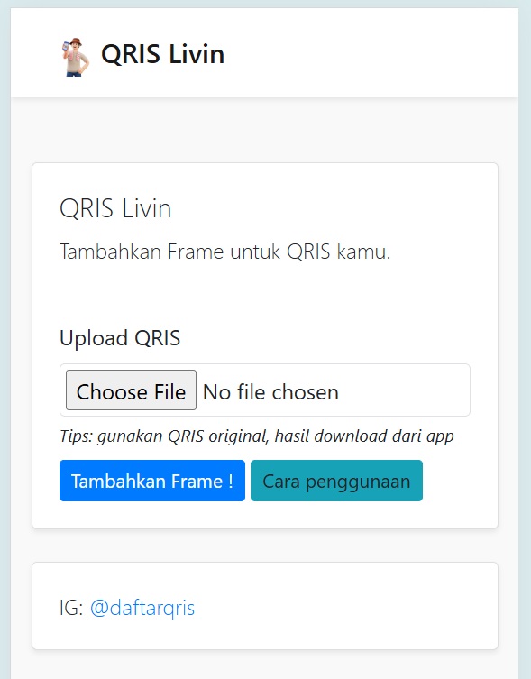 QRIS frame generator upload and download tool