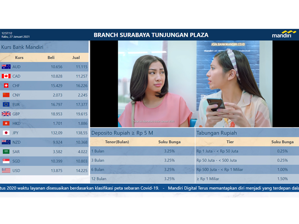 Bank Mandiri daily exchange rate microsite
